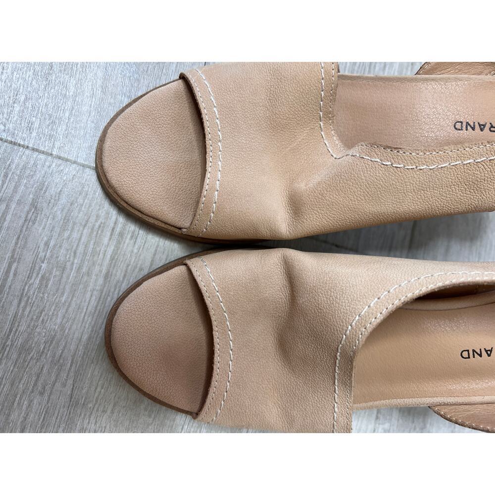 Lucky Brand Sandals Womens Size 7 1/2M Tan Xilna Asymmetric D'Orsay Slingback - Picture 10 of 13